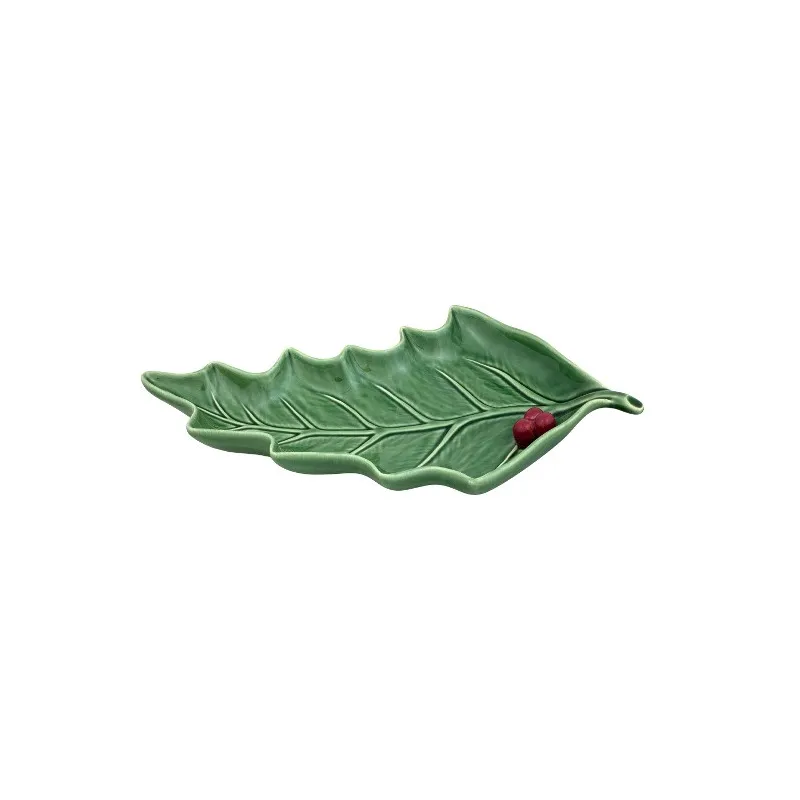 SMALL LEAF SHAPED PLATE, HOLLY