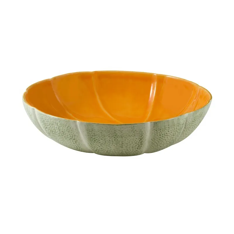 FRUIT BOWL - 34 CM, GREEN AND ORANGE, MELON