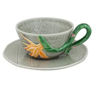 Tea cup and saucer, yellow...
