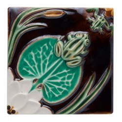 TILE FROGS WITH WATER LILLY