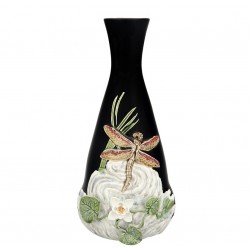 VASE WITH DRAGONFLY - BLACK