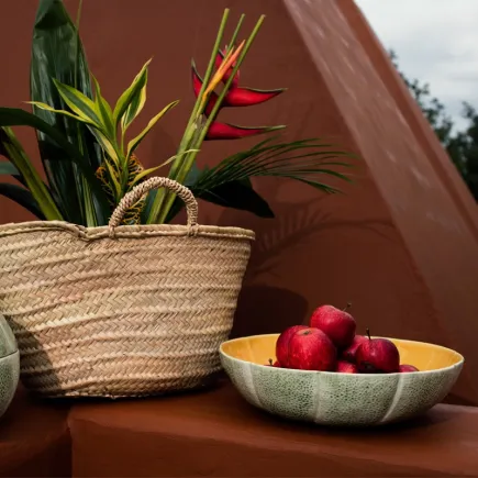 FRUIT BOWL - 34 CM, GREEN AND ORANGE, MELON