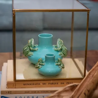 SMALL VASE TWO FROGS